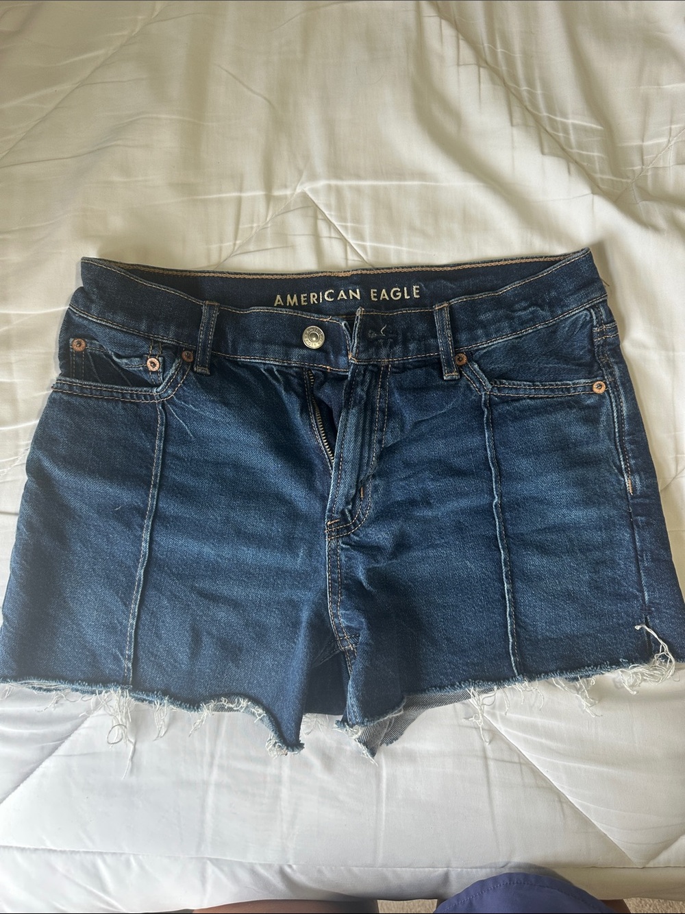 American Eagle Outfitters Dark Blue Denim Cutoff Shorts